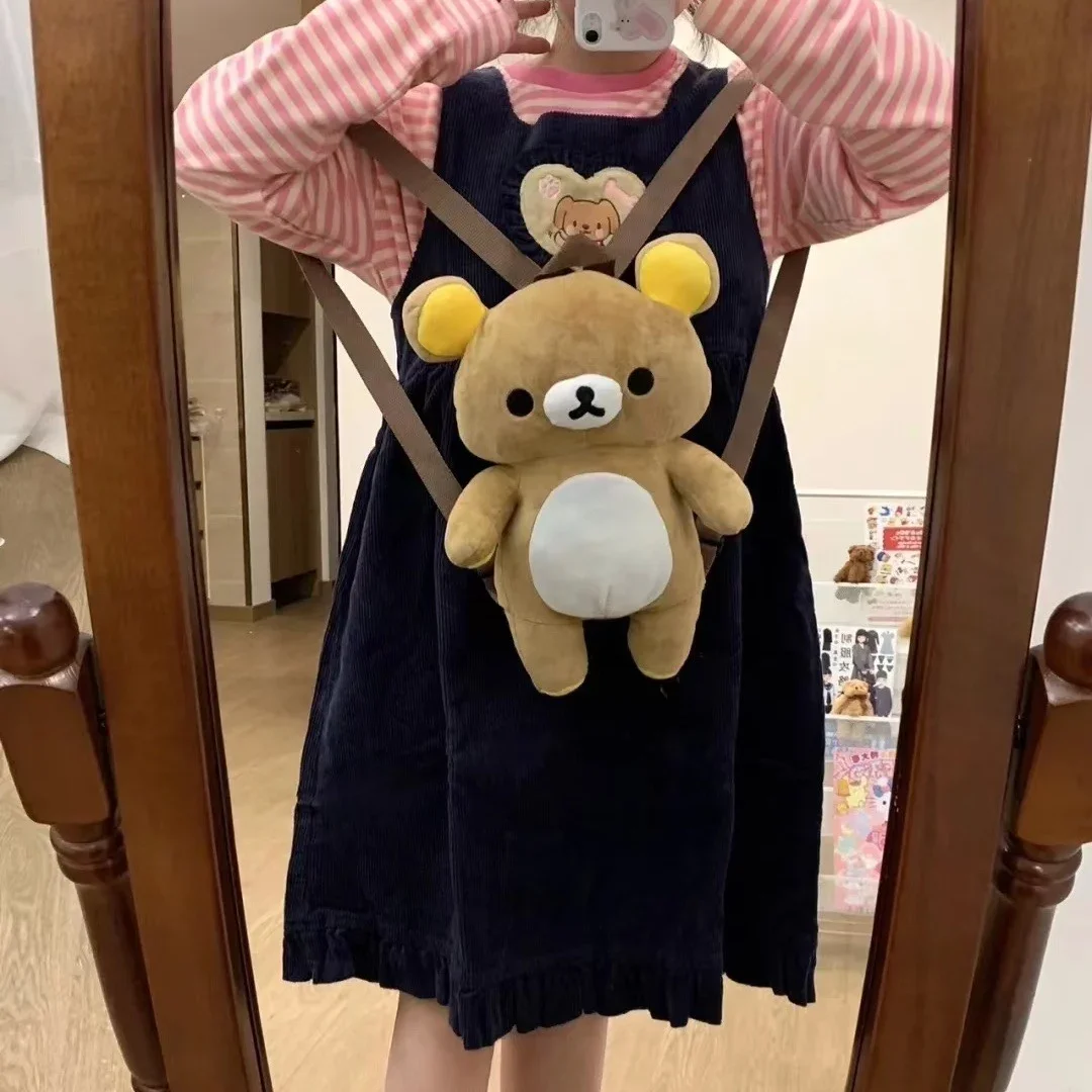 Rilakkuma-Mochila De felpa para mujer y niña, bolso de oso de Anime, Boby, Kawaii, bonito