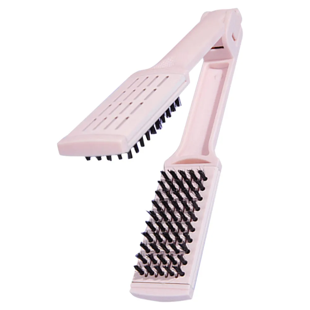 Peigne lissant pour cheveux en forme de V, brosse coiffante pour femmes, double usage, lisse et boucle, résultats de qualité salon à domicile, sans frisottis, brillance garantie