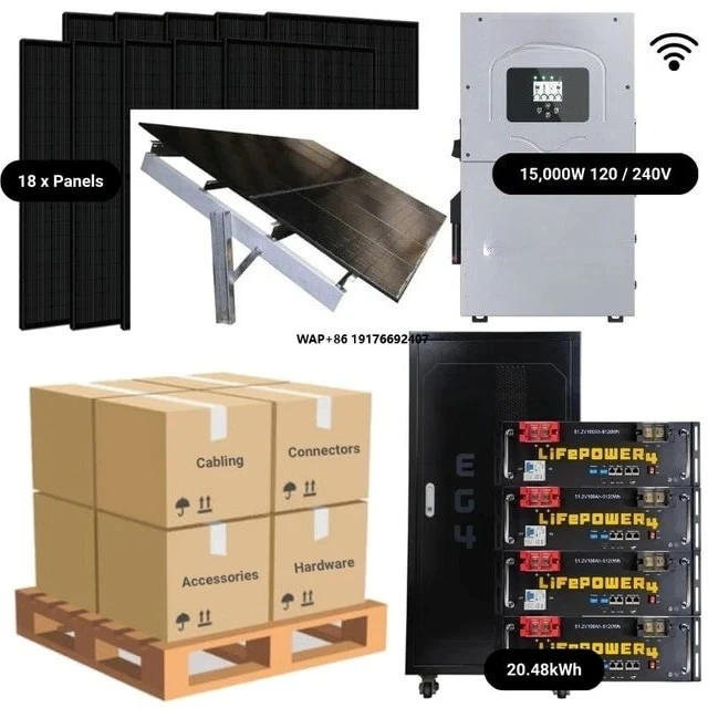 Co mpl ete Solar Power System 7,38 kW Sol-Ark 15K + Lithium-Batteriebank18 x 410 W Mono-Solarmodule CE