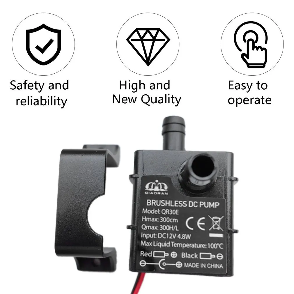 مضخة حوض أسماك صغيرة QR30E ، تيار مستمر ، 12 فولت ، 4.2 واط ، معدل تدفق 240 لتر/ساعة ، بدون فرش ، مقاوم للماء ، صامت للغاية ، لنافورة المناظر الطبيعية