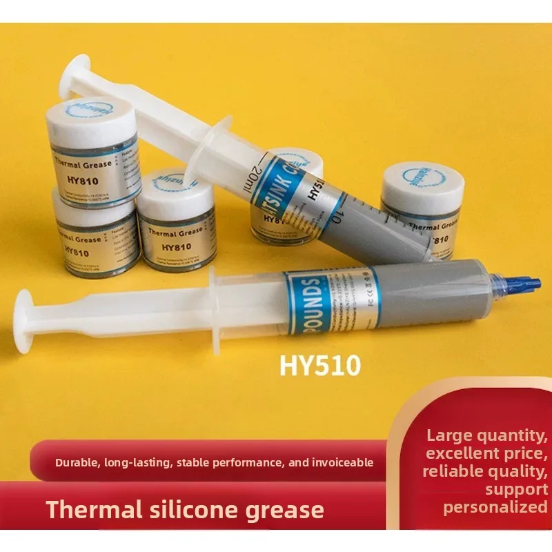 HY510 Thermal Grease Syringe, High Thermal Conductive Silicone Paste for CPU Cooling, Thermal Compound