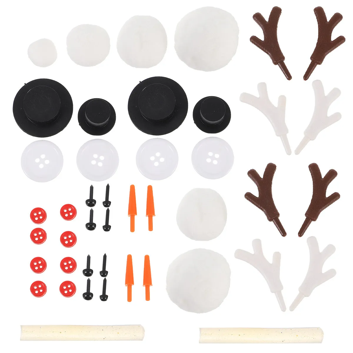 

46pcs Snowman Diy Materials Kit Plastic Ornament Accessories For Christmas Craft Family Activity Snowman Crafts Decoration Kit