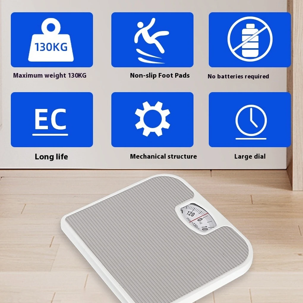 

Весы Механические весы для тела Домашние портативные прецизионные прочные весы для тела Нескользящие кожаные накладки Водонепроницаемые весы для ванной комнаты