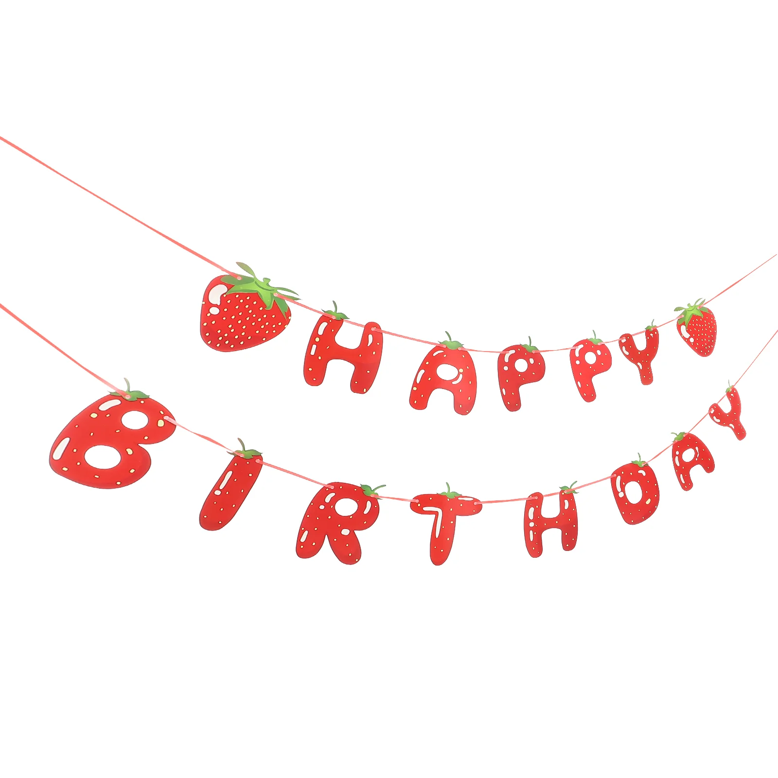 The Sign Strawberry Pull Flag Baby Happy Birthday Banners First Party Supplies Favors