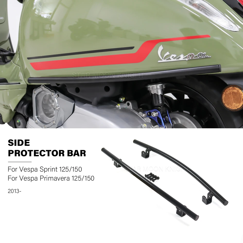 Frame Protection Crash Bar For Vespa Sprint Primavera 125 150 Sprint 150 2013- Motorcycle Side Protection Bar Bumper Guard