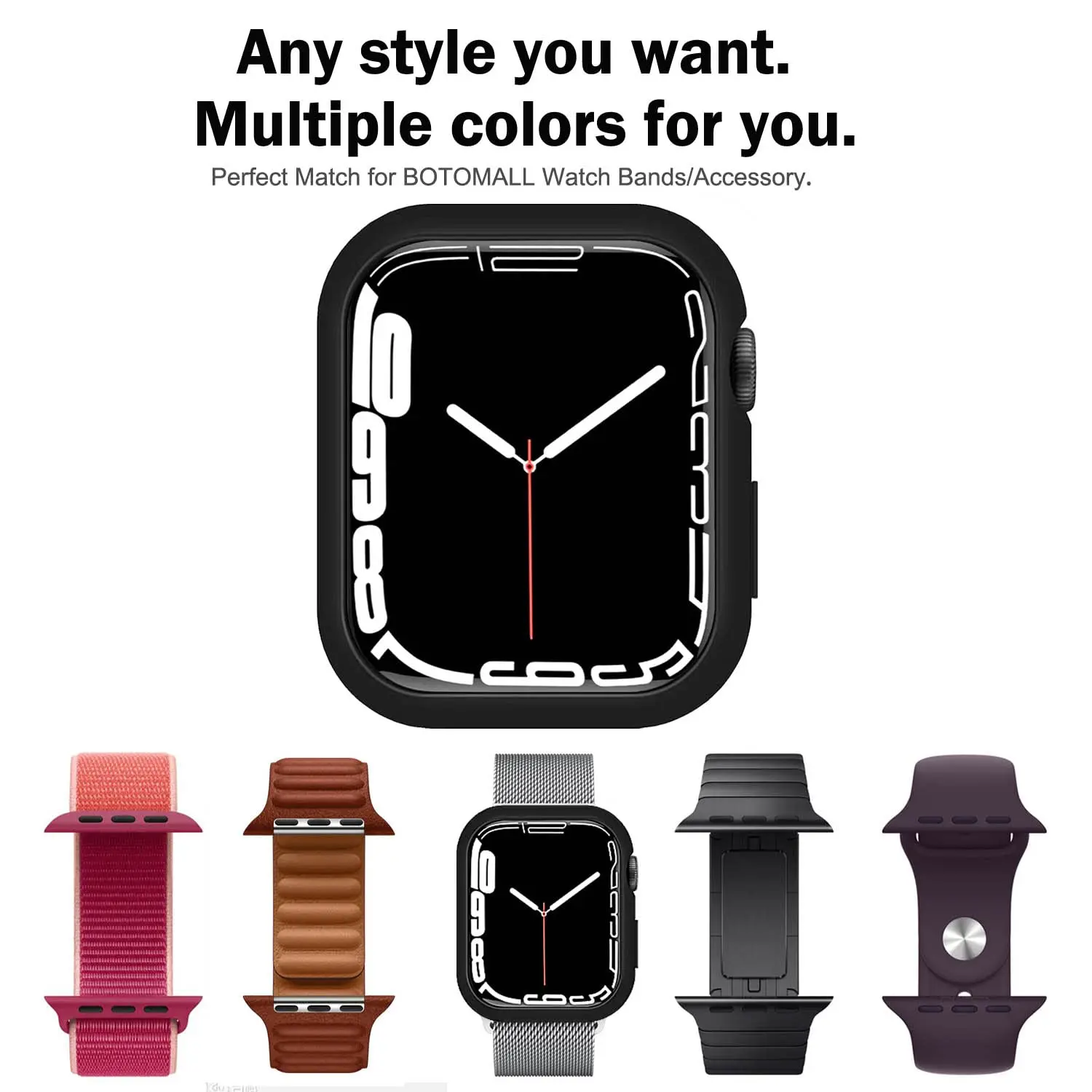 Compatible with Apple Watch Case 45mm 44mm 41mm 40mm Thin Soft TPU Shockproof Bumper iwatch series 3/4/5/6/7/8/9 Accessories