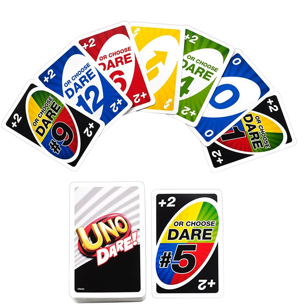 Mattel Games UNO DARE! Card Game Multiplayer UNO Card Game Family Party Games Toys Kids Toy Playing Cards