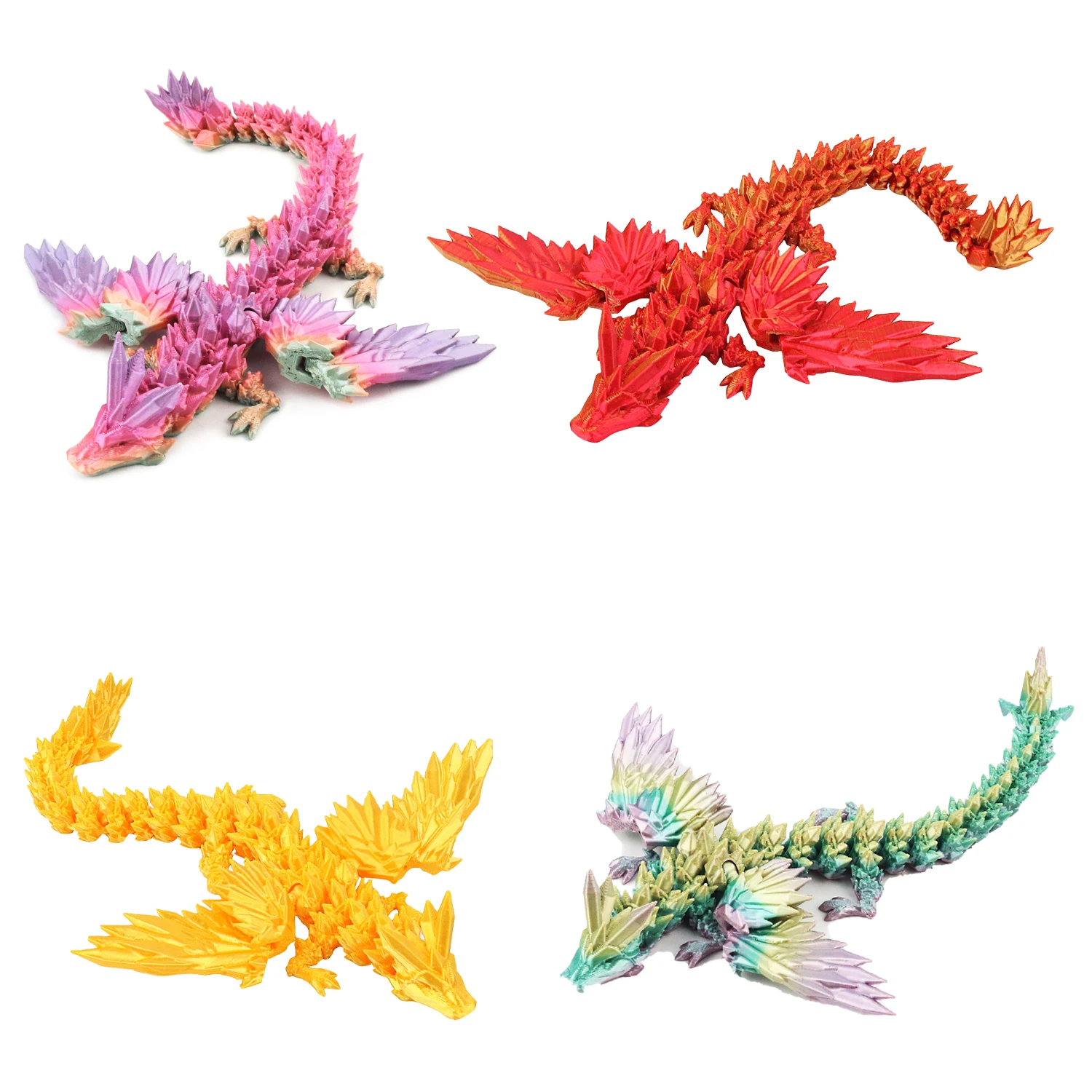 Crystal Flying Dragon Joint Movable Creative Desktop Ornament Handmade Gift Toy