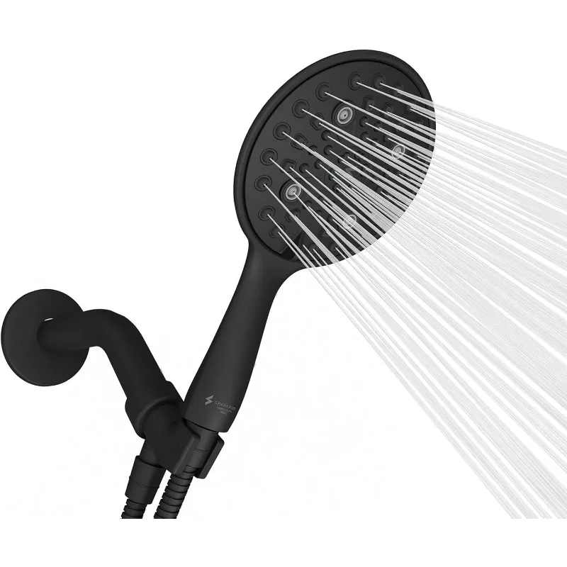 6 Spray Setting High Pressure Hand Held Shower Head - 6