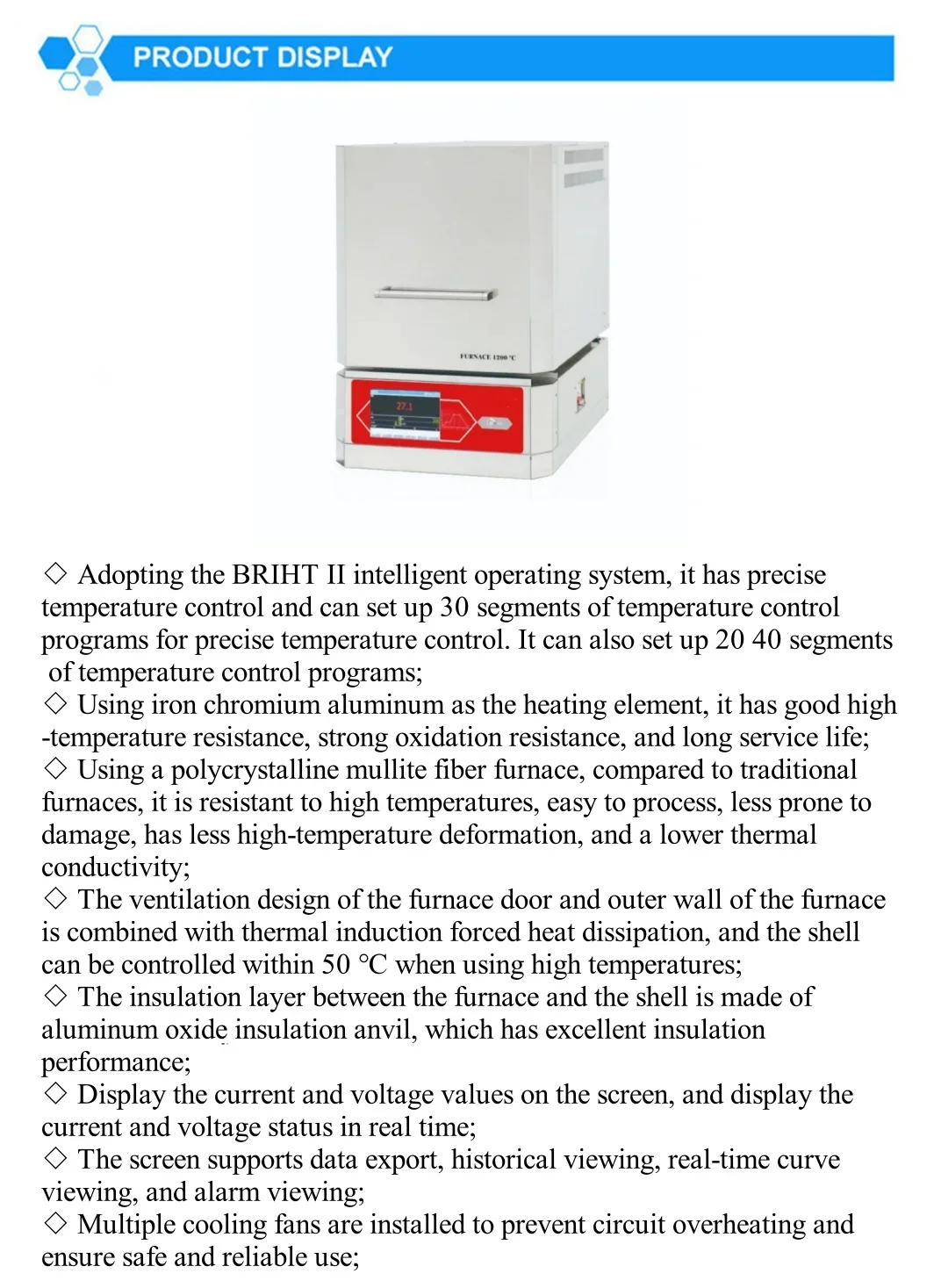 Встроенная муфельная печь из нержавеющей стали для биологической лаборатории с хорошим контролем температуры