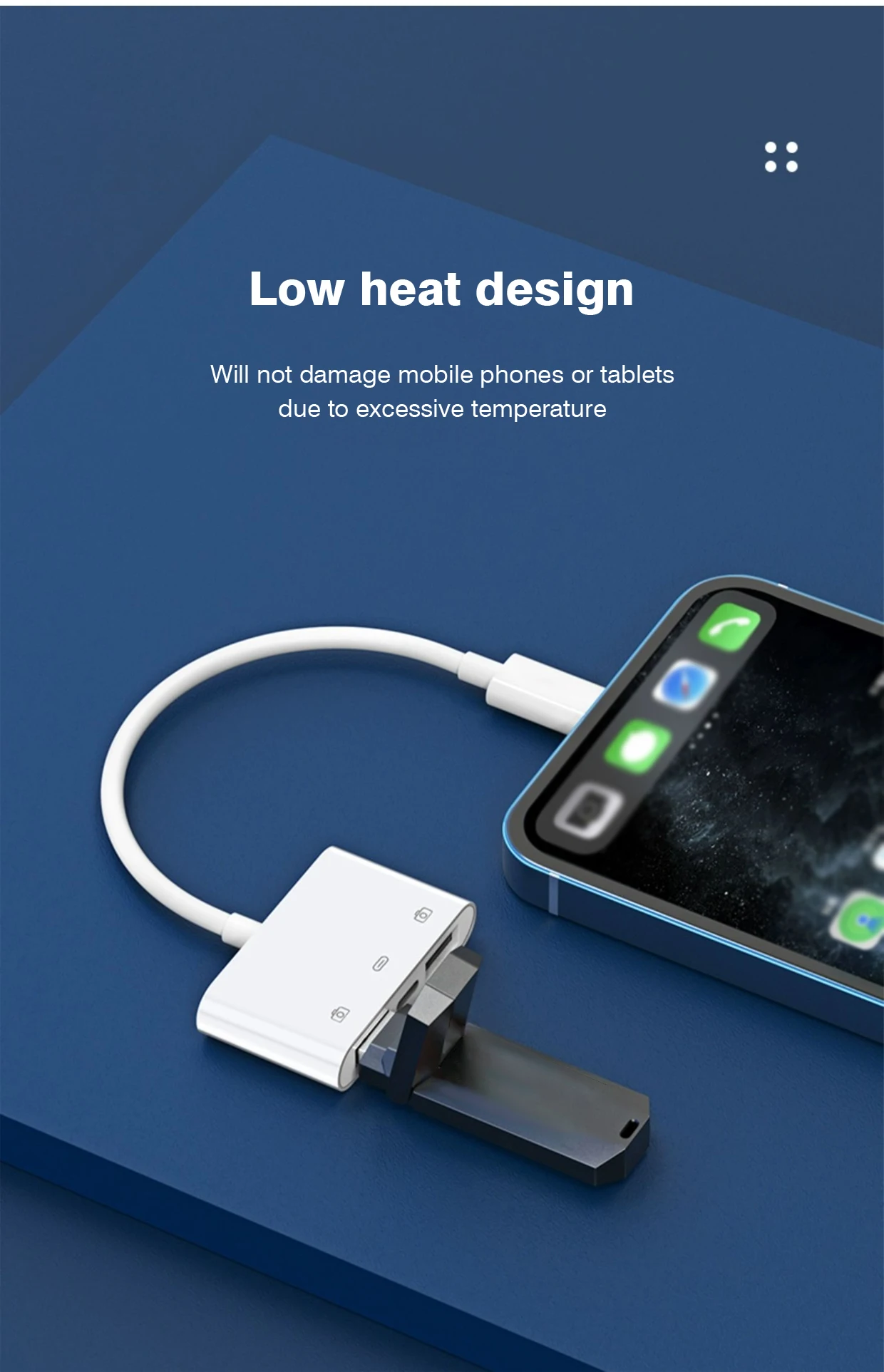 Lightning to USB Camera Adapter with Charging Port Portable for iPhone 17 16 15 Pro iPad to Card Reader USB Flash Drive