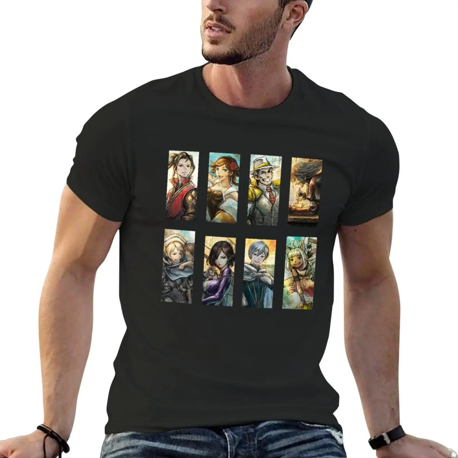 Octopath traveler 2 all heroes T-Shirt kawaii clothes custom t shirt plus size clothes vintage clothes tshirts for men