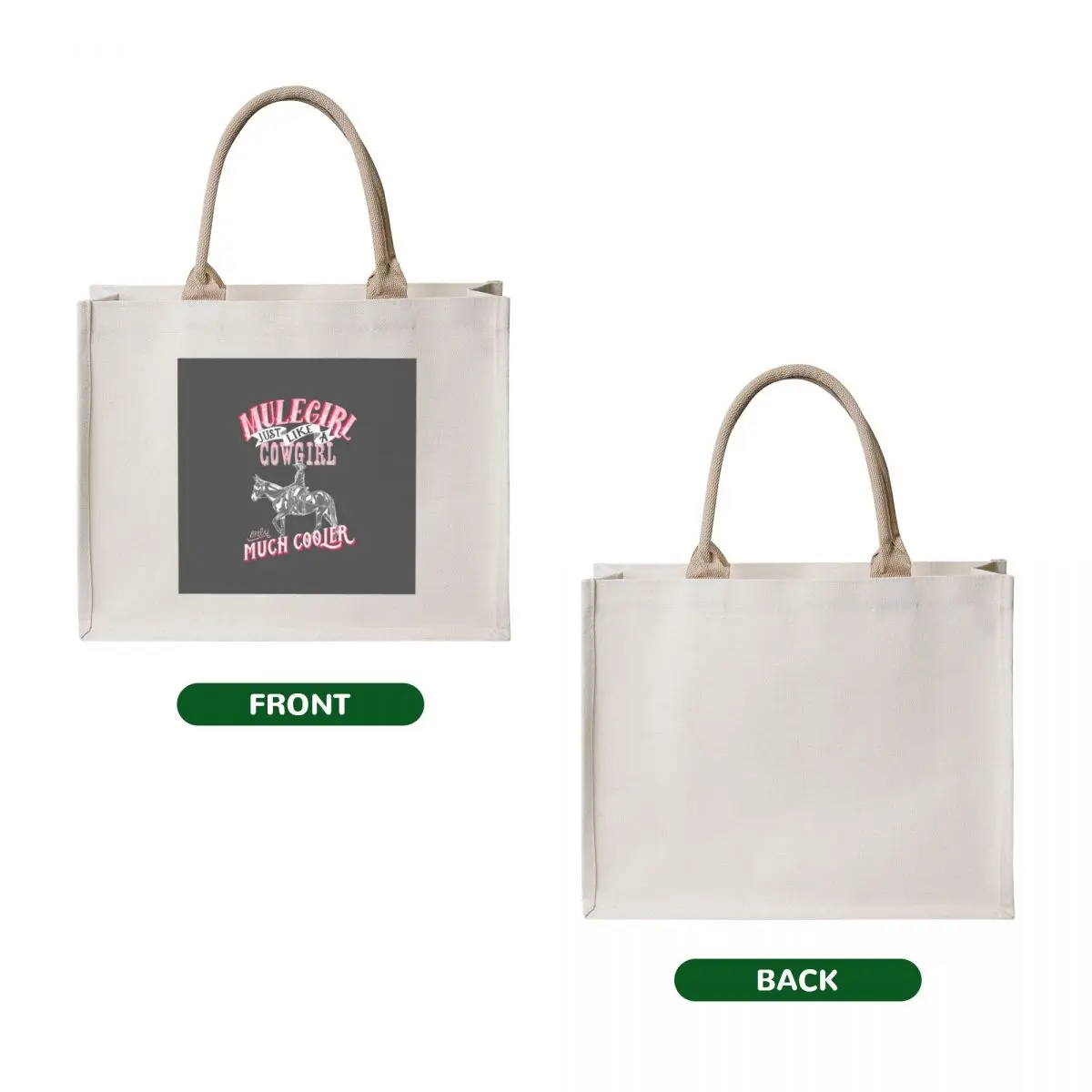 Mulegirls Are Cooler Tote Bag Lady bags reusable grocery bags university shopper bag Women's bag