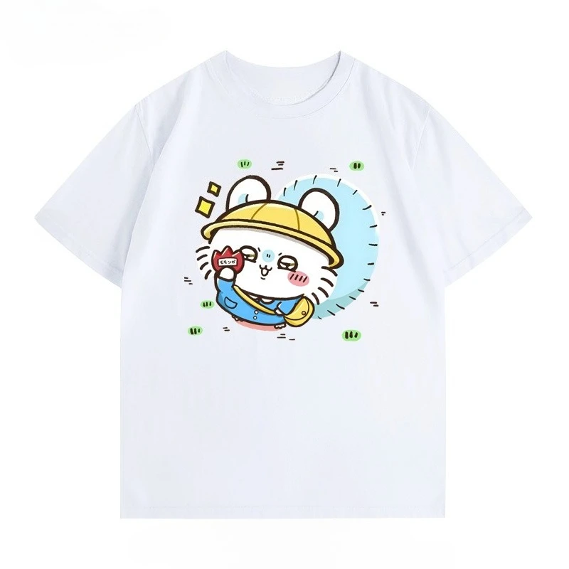 Chiikawa Cute Kawaii Anime Starry Tee Men's Women's Black Retro Cool Graphic Art Print Oversized Short Sleeve Streetwear Top