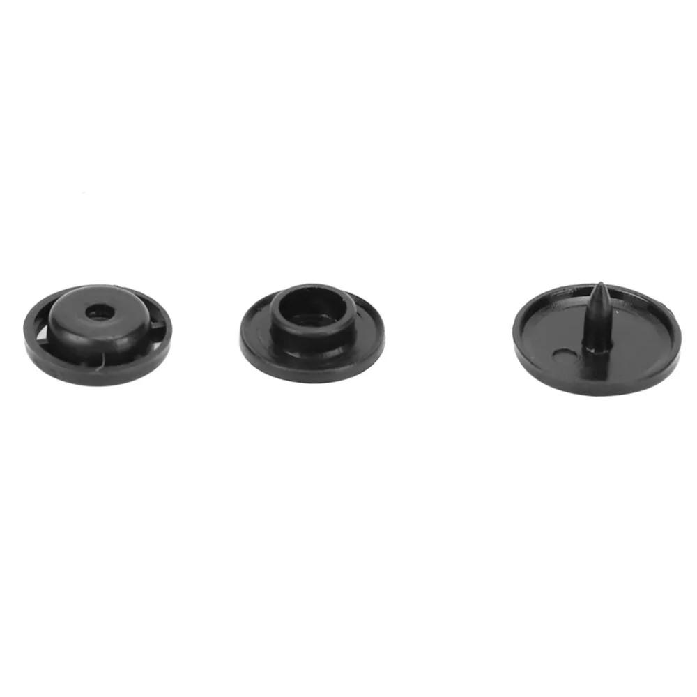 100sets Punch Poppers Resin Snap Buttons Black White Easy Install Snap Button Sets Glossy Snap Button For Clothing Sewing