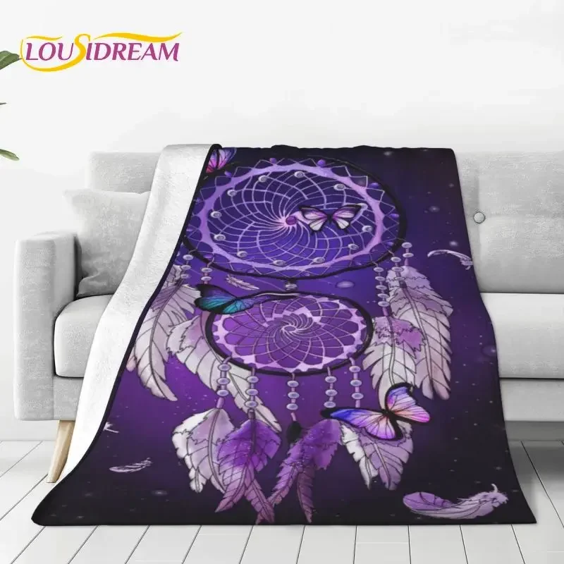 Colordream Catcher feather butterfly blanket, flannel blanket, super soft throw blanket warm blanket four seasons sofa bedroom