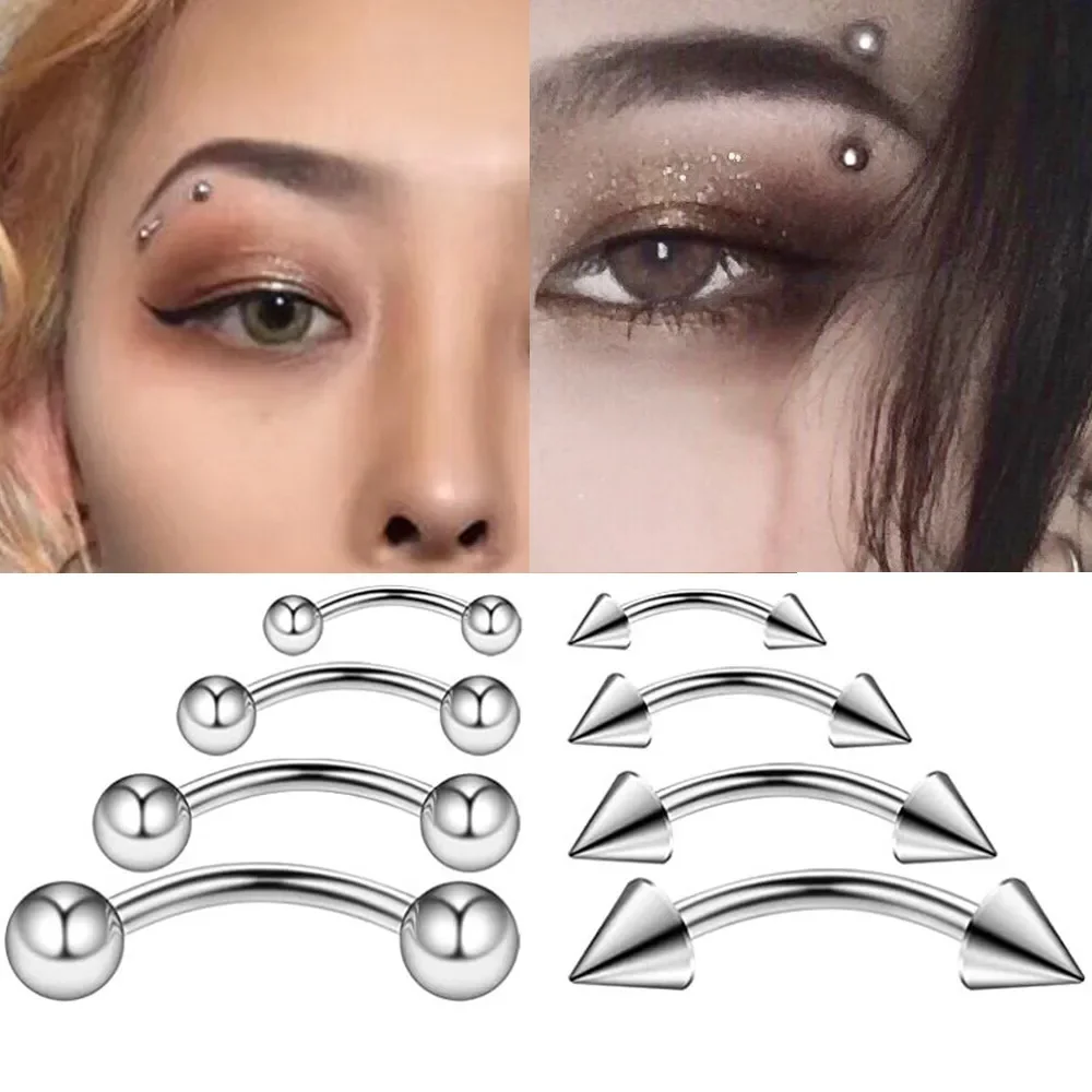 Mixed-Style Eyebrow Nails Lip Rings Nose Ring Piercing Hoop Earrings Helix Goth Navel Belly Button Rings Stainless Steel Jewelry