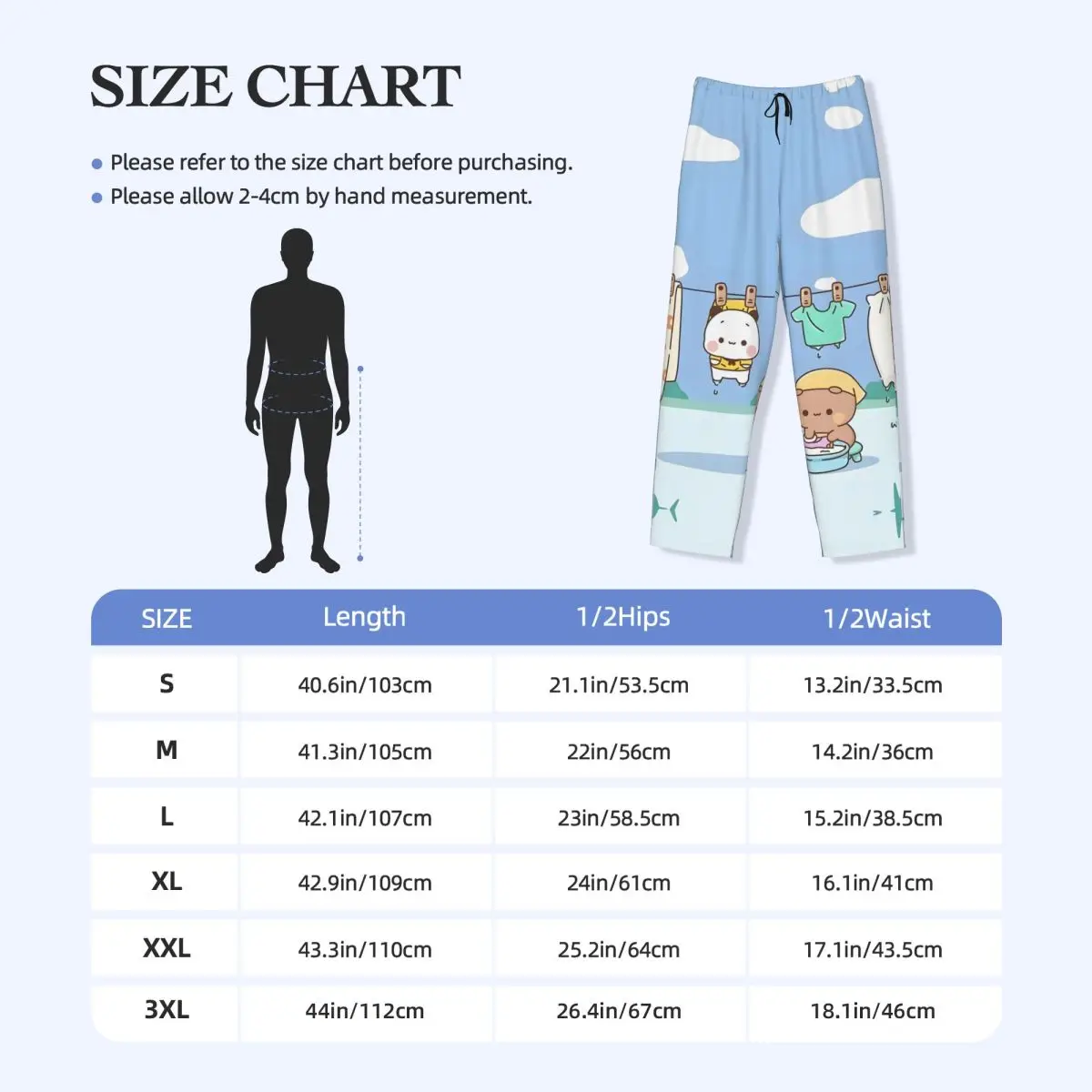 Custom Bubu Dudu Pajama Pants Men's Lovely Lounge Sleep Drawstring Sleepwear Bottoms with Pockets