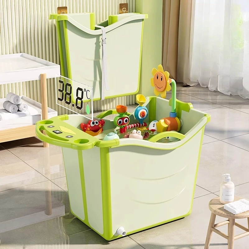 

Foldable Baby Bathtub Portable, No Setup Infant Swimming Tub,Wall Mounted Toddler Bath Basin,Multi-Function Kids Bathing Bucket