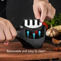Knife Scissors Sharpening Stone Diamond Kitchen Knife Grinder Whetstone ToolProfessional Knife Sharpener 3/4 Stages In 1