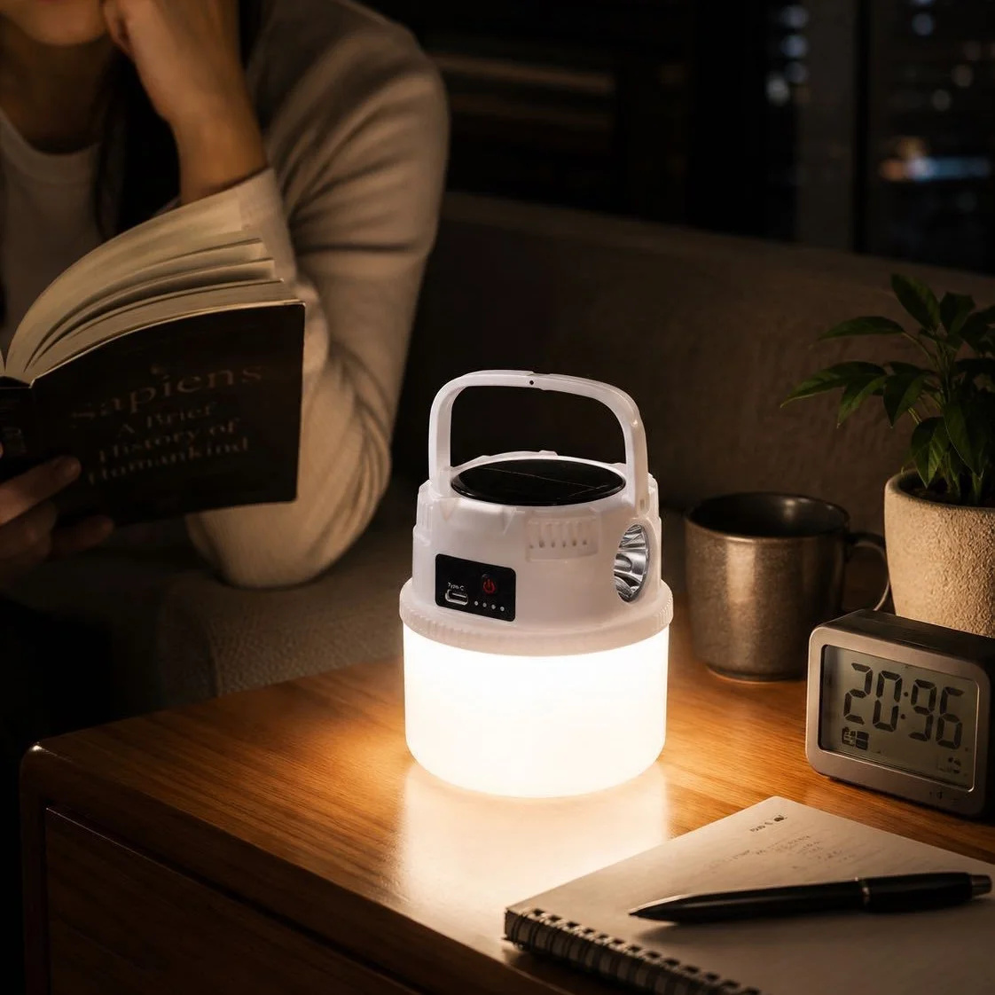 Solar LED Outdoor Camping Lamp Portable Lamp Configuration Hook Supports TYPE-C Charging