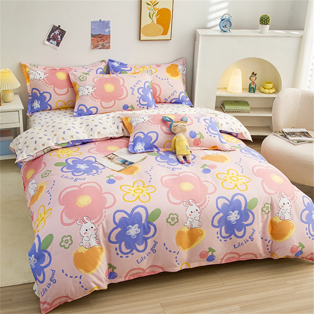 Quilt Cover 220x240cm Student Dormitory Home Single Duvet Cover Double Duvet Child Bedroom Decor Plant Floral Geometric Pattern