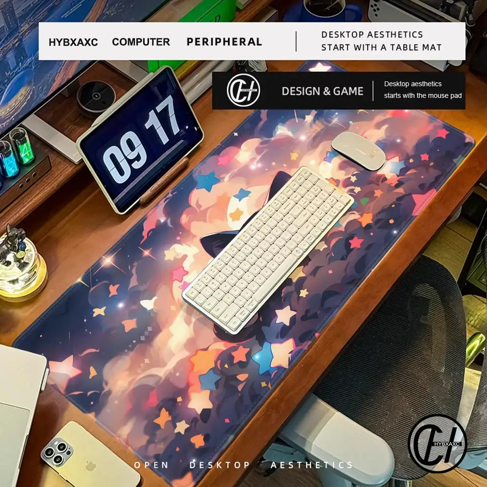 Colorful Kawaii Cat Large Mouse Pad Locking Edge Mousepad Office Accessories for Desk Mat Game Keyboard Pads 900x400mm