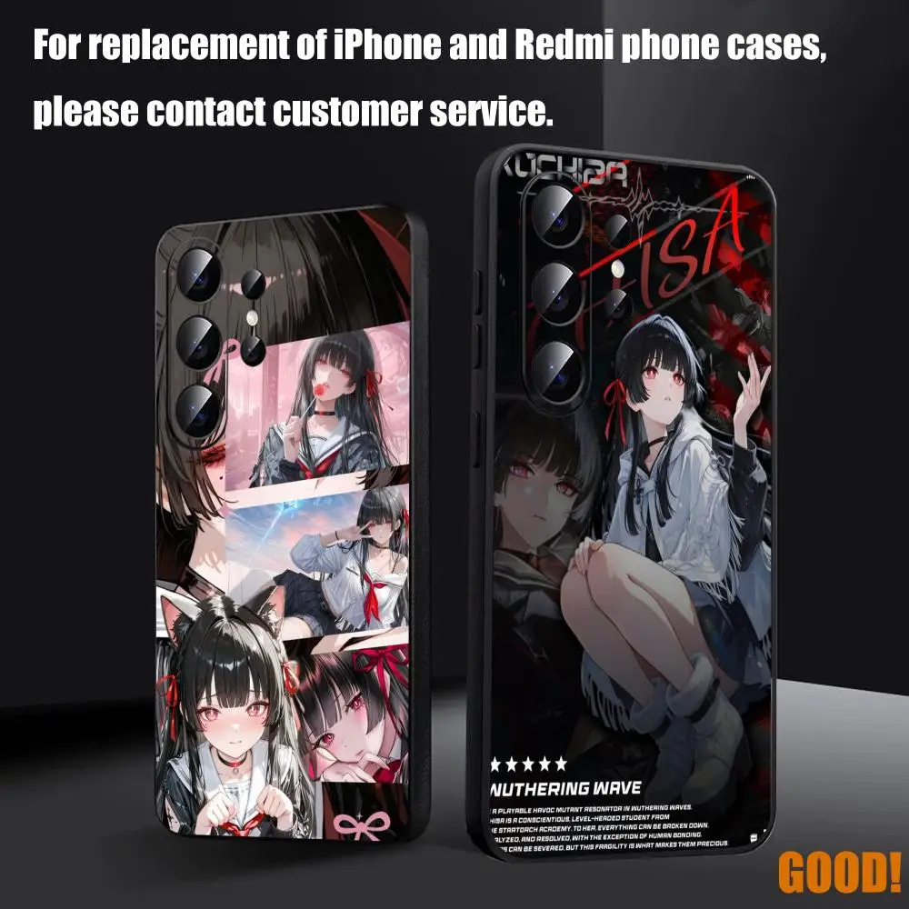 Wuthering Waves Chixia Phone Case For Samsung Galaxy S26 S25 S24 S23 S22 S21 S20 Plus Ultra Fold A Soft Black
