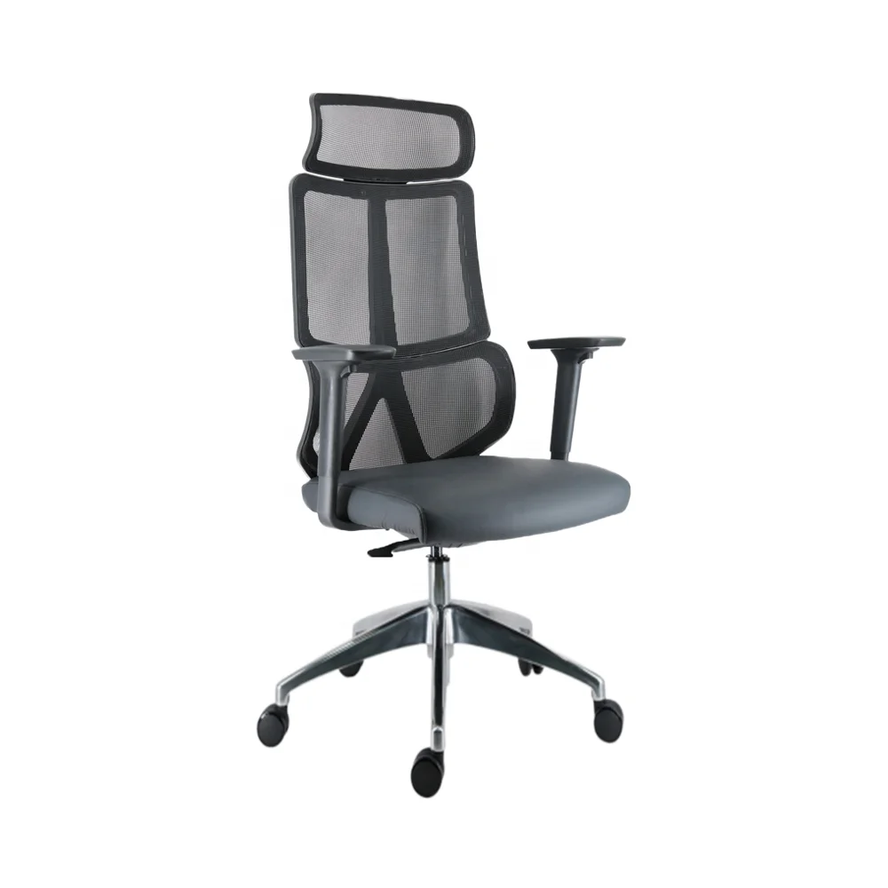 High Back Headrest Office Chair with Aluminium Mesh Modern Design Style Functional Office Chair
