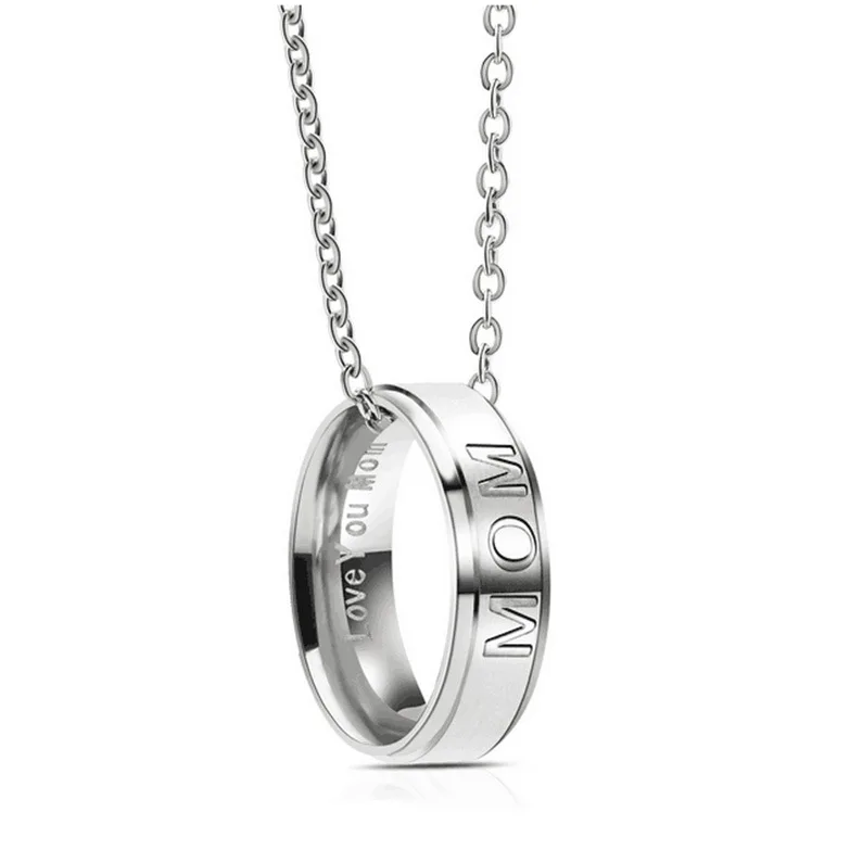 New Fashion Stainless Steel Hand Jewelry DAD MOM Ring Necklace Titanium Steel Pendant N1422