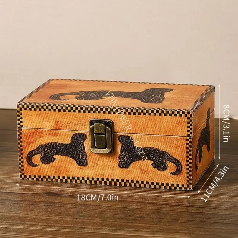 منظمو حالة المجوهرات الخشبية المحمولة مع عدم تشويه الحماية مربع D08E