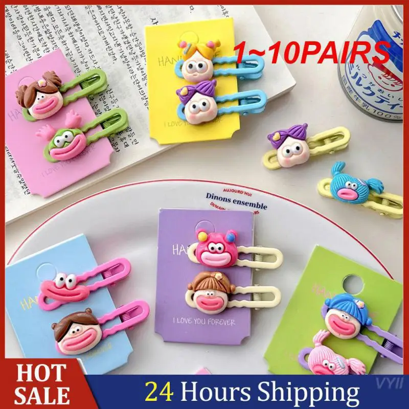 

1-10 пар Милые челки зажим конфетных цветов уникальный дизайн креативные заколки для волос аксессуары для одежды заколка для волос для девушек милый карамельный стиль