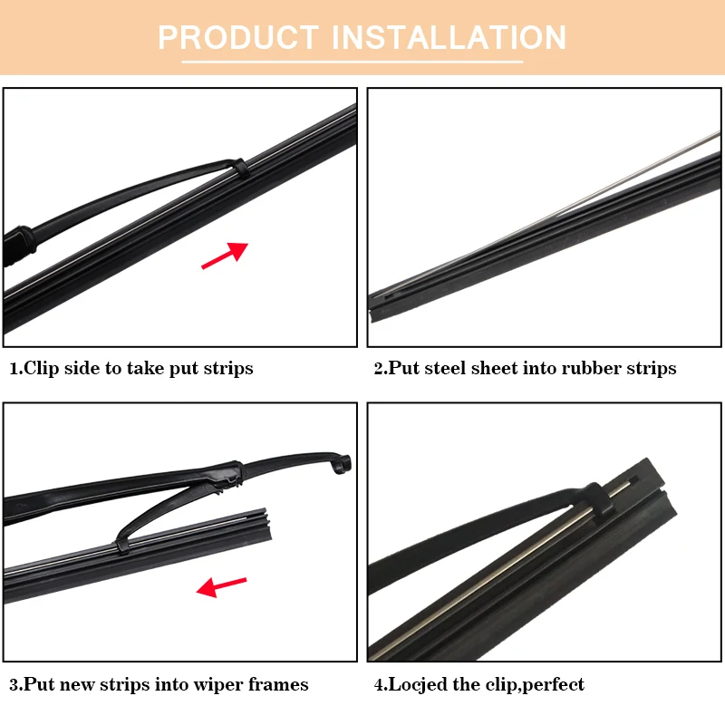 2pcs Auto Car Wiper Natural Rubber Refill Strip Wiper Blade 14\