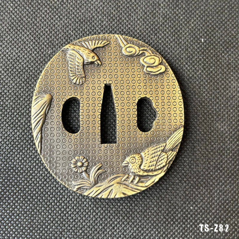 سبيكة جيدة تسوبا، الطيور والزهور موضوع السيف الحرس، الخيزران المناسب، لكاتانا واكيزاشي اليابانية استخدام الملحقات