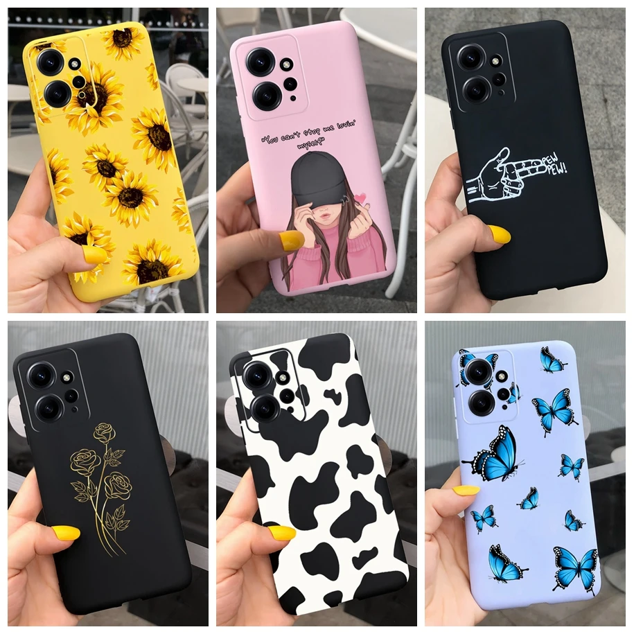 For Xiaomi Redmi Note 12 4G Case Cute Cow Butterfly Soft Bumper For Xiaomi Redmi Note 12 Pro Plus Phone Case Note12 4G 2023 Capa