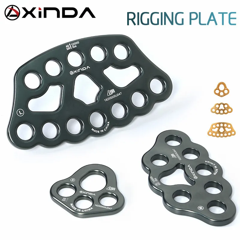 XINDA Professional Accessory Split Rope Plate Divide 4-hole Force Plate Outdoor  Four-hole Plate Rock Climbing Equipment