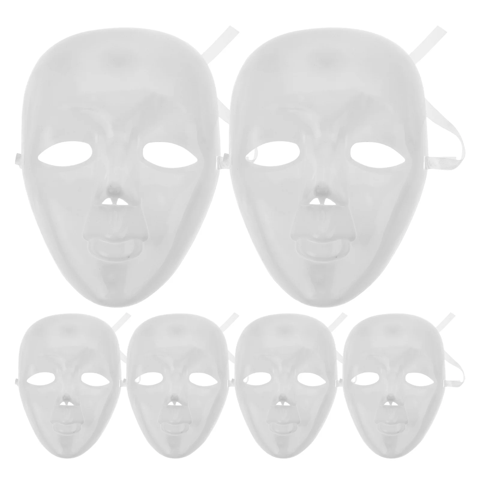 6 Pcs Paintable Costume Mask White Masquerade Full Face Diffuser Cosplay Pp Man