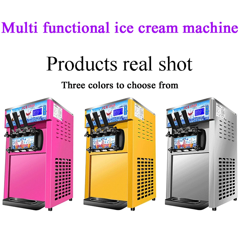 

Commercial 1200W 4.86Gal/H Vertical/Desktop Soft Serve Ice Cream Machine Double 4.2L*2 Hoppers Ice Cream Machine With LED Screen