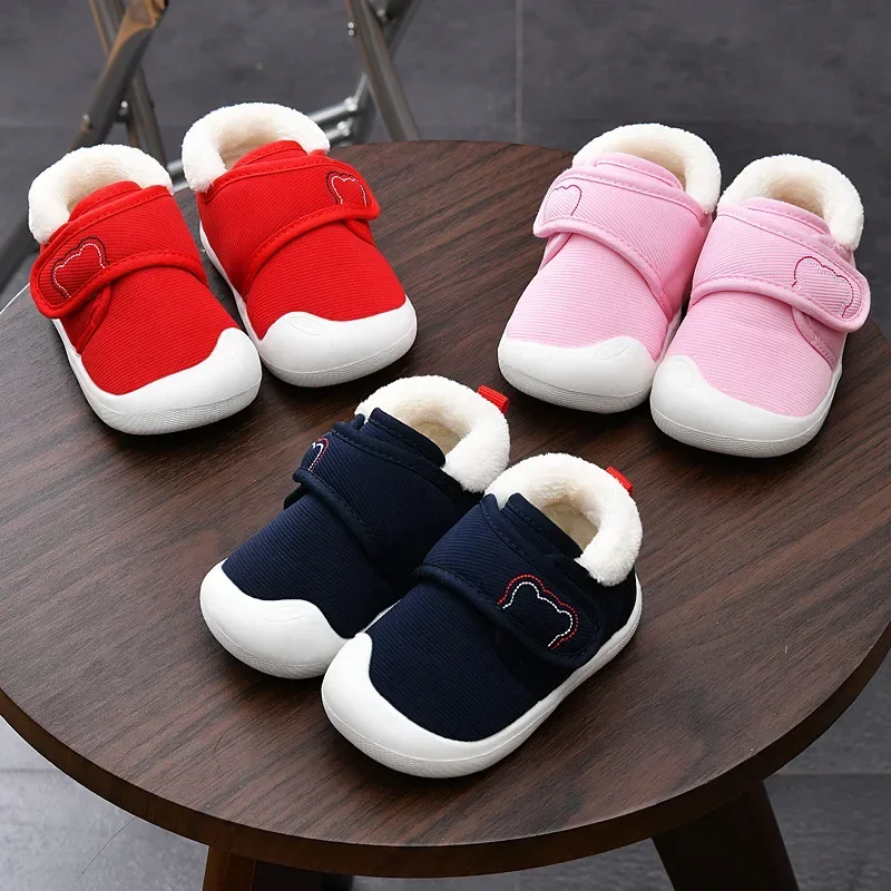 Child Shoe Baby Girl Walking Shoe Winter Plush Baby Shoe Soft Soled Baby Boy Casual Shoes Non Slip Babys Cotton Shoes Zapatillas