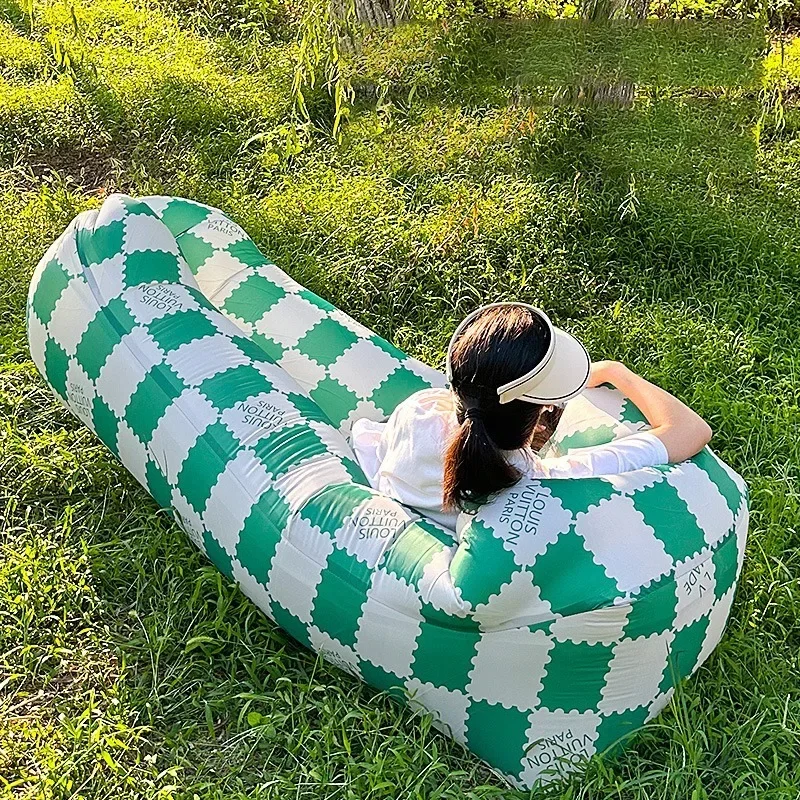 Portable Outdoor Air Lazy Inflatable Sofa Bag Portable Camping Sofa Mattress Music Festival Concert Recliner