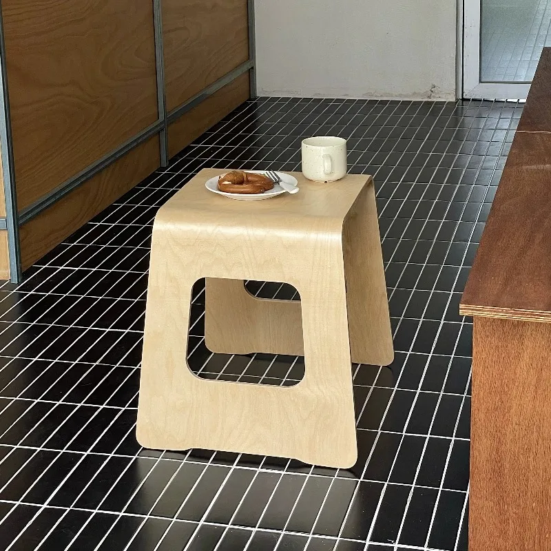Portable Coffee Tables Modern Wooden Board Coffee Tables Simple Integrated Curved U Shaped Stools Living Room Furniture