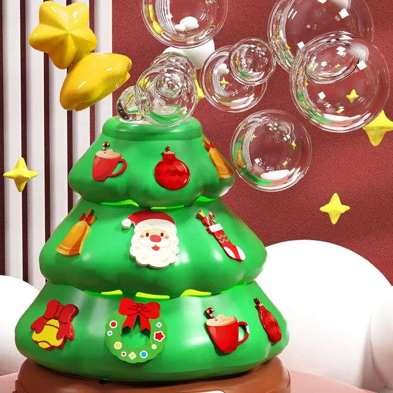 Christmas Tree Musical Box Holiday Rotating Light Bubble Machine With Lights Christmas Music Children Decorating For Children