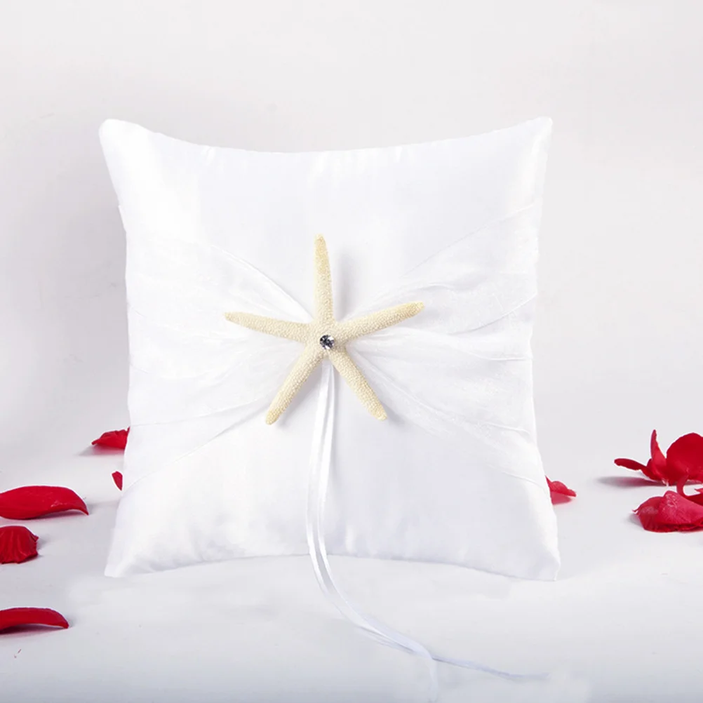 

Romantic Sea Star Wedding Ring Cushion Ocean Inspired Design Fine Workmanship Soft Touch Protects Rings Perfect for Engagement