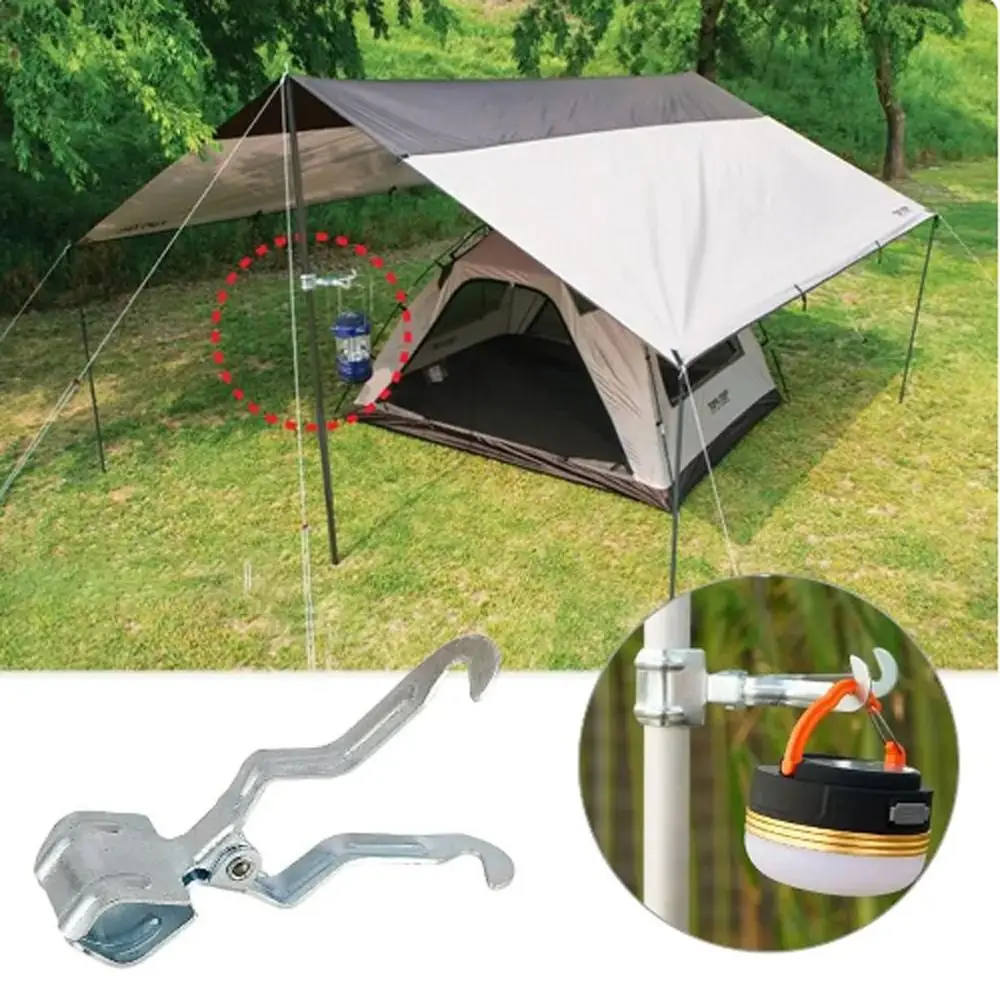 Multi-Functional Clamp On Lantern Hanger Clip Holder Light Lamp Hanging Hook for Tent Poles Outdoor Camping Hook