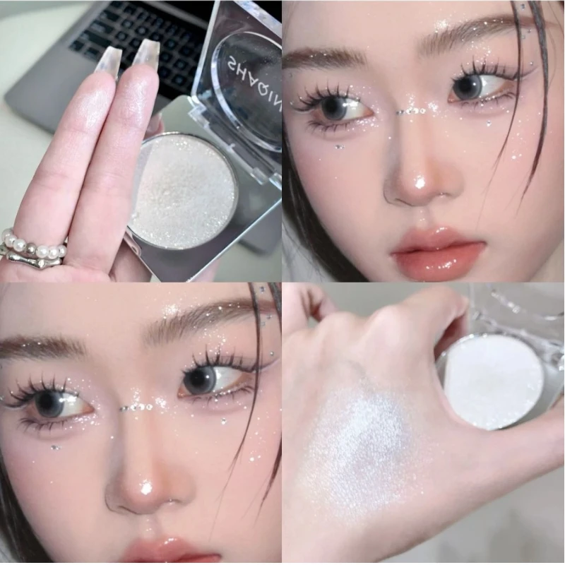 Monochrome Glitter Highlighter Contour Brighten Face Body Sparkle Shimmer High Gloss มันฝรั่งบด Diamond High Light Palette