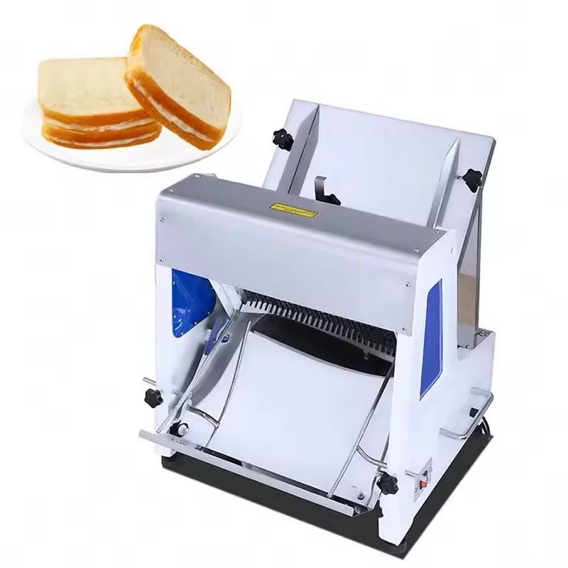 Hot-Sale Commercial Adjustable Automatic Bakery Bread Slicer Equipment Stainless Steel Electric Toast Bread Slicer Machine