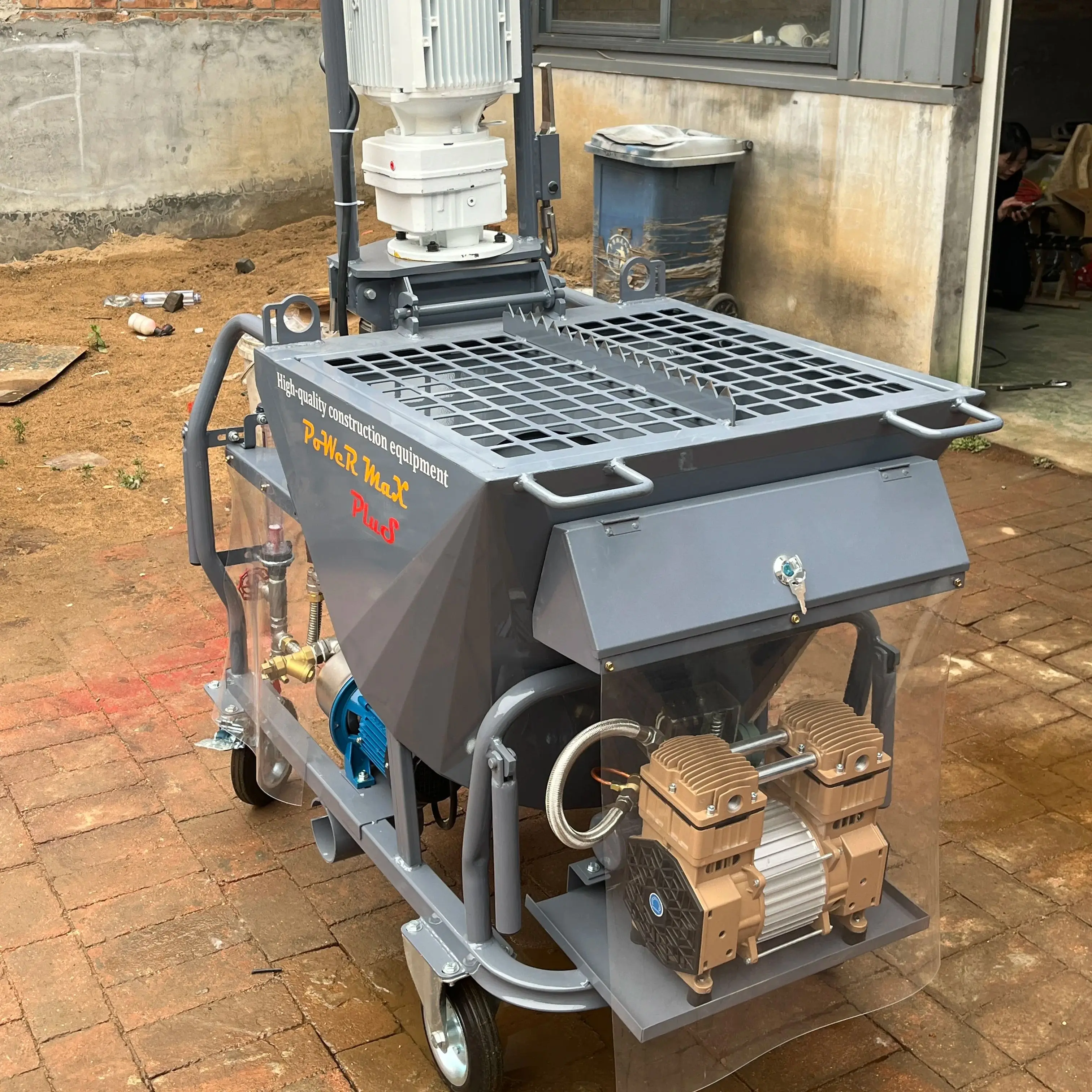 

Fully Automatic Electric Cement Gypsum Wall Plaster Sprayer with Pump Motor and Engine Core Components Brand New