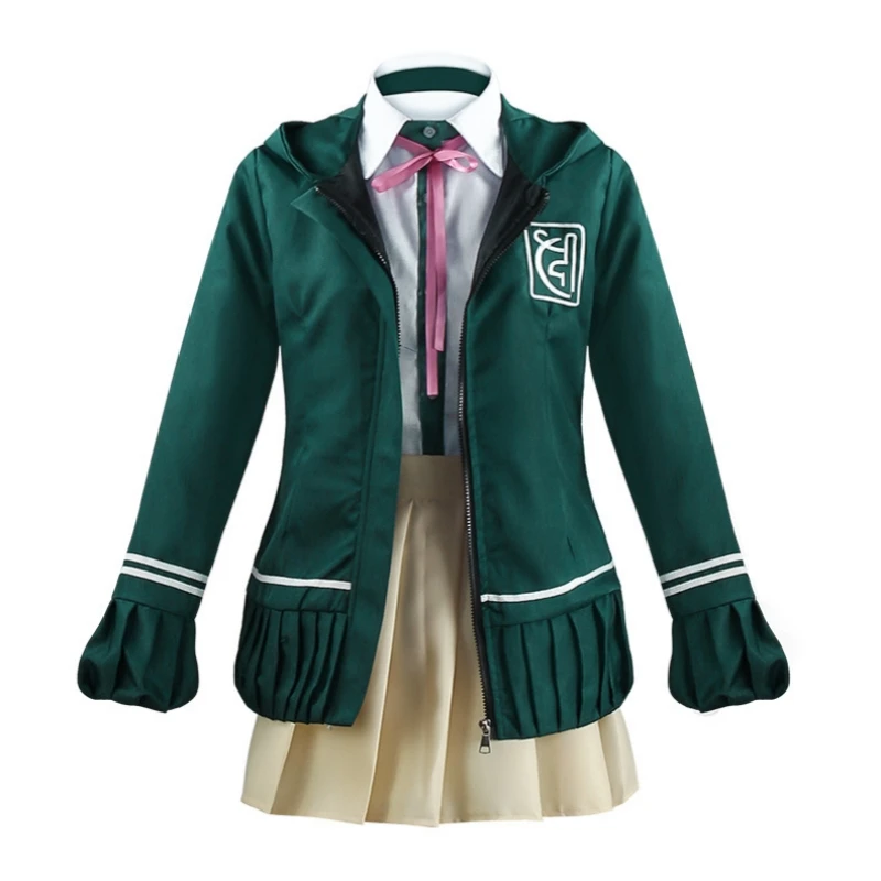 Nanami Chiaki Cosplay Anime Danganronpa Cosplay Kostuum Middelbare Scholieren Uniform Jasje Korte Rok Kat Knapzak Jk Uniform