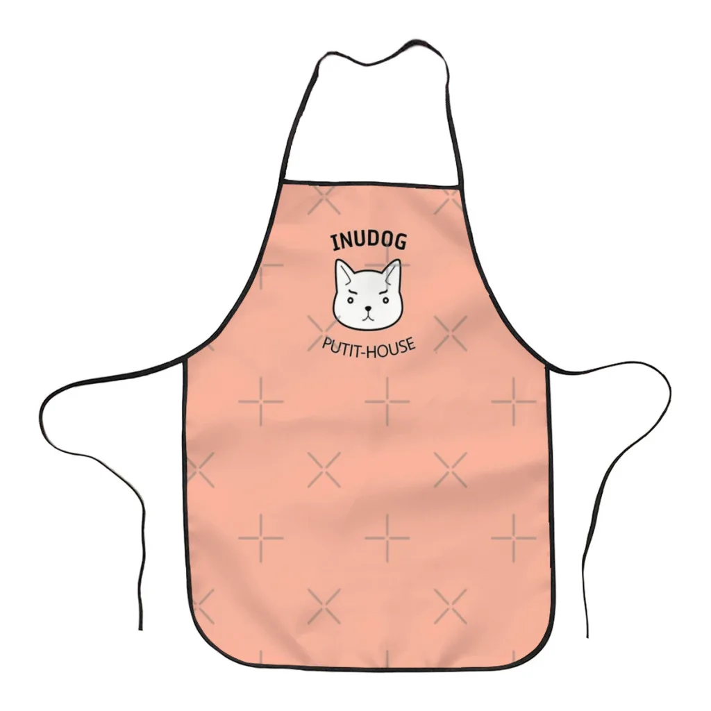 

Fashion Inudog Putit-House Apron Store Logo For Women Gift Composite Fabric Cleaning Pinafore Home Cooking Accessories Apron