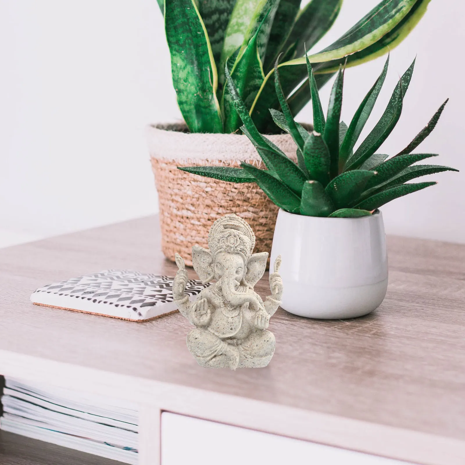 

Elephant God Statue Resin Craft Wealth Art Sculpture for Desktop Office Home Decor Feng Shui Ornament India